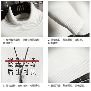GM45028-P45 加绒款-P65 高领毛衣男士大码内搭毛线衣男针织衫男图片