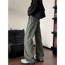 GY026-P60春款侧边切割微喇石磨水洗工装裤休闲裤日系宽松长裤子，男装休闲裤，电商C233