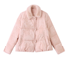 BAO款新增颜色2025年冬季新款新中式盘扣刺绣提花羽绒服女，女装羽绒服，沁沁公主