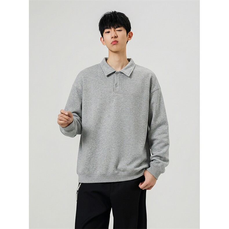 抖音得物高品质二开26春装美式高街结构设计POLO翻领卫衣外套W77，男装Polo衫，电商A486