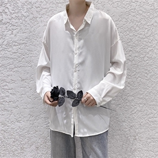 宽松微弹坠感衬衫TNS时尚港风春季潮流韩版纯色长袖衬衣W624-P28，男装衬衫，星座512-2