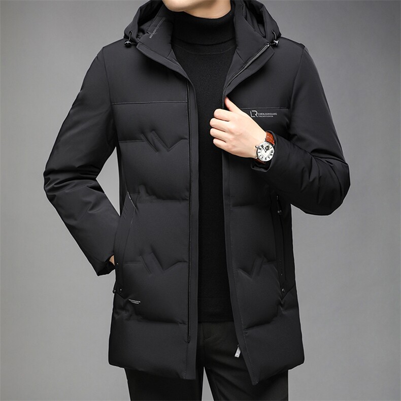 可脱卸帽羽绒服男冬季保暖休闲外套中年爸爸男羽绒服HPN2152-P320，男装羽绒服，电商B212（原钱塘6029）