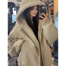 连帽座山雕皮衣外套棉服男女款冬季加绒加厚棉衣夹克MY171，男装夹克，星座1116A（原606A-3）