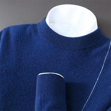 2025百搭时尚简约半高领羊绒衫男士长袖百搭，男装羊绒套衫，蒙亿羊绒