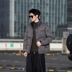 标50绒 主推男士格子立领羽绒服保暖外套 2503-P195(控券后288)图片