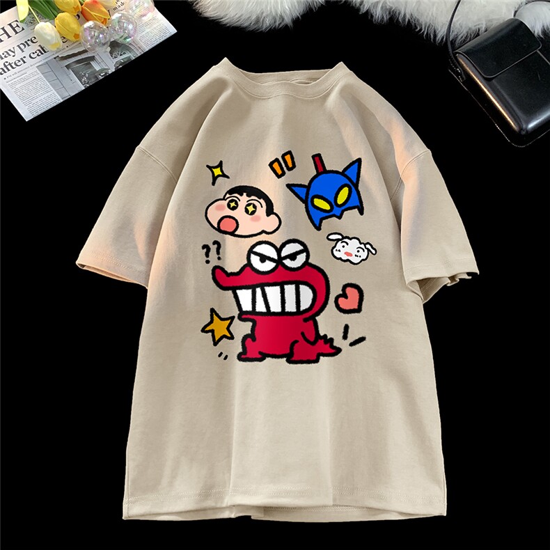 地毯夏季时尚百搭圆领宽松卡通印花纯棉短袖T恤T61113P30控48,男装T恤,电商A268A