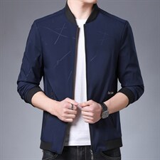 新款夹克男春秋季休闲商务爸爸装薄款棒球领男装上衣中年男士外套，男装夹克，电商B212（原钱塘6029）