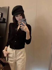长袖针织开衫女宽松百搭纯色羊毛休闲外套上衣，女装羊毛衫，莺澜羊绒