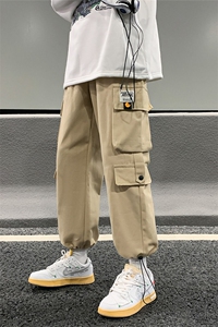 大码M-3XL 秋冬港风宽松百搭休闲工装男多口袋束脚裤  K1801-P35图片