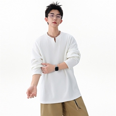 Y600-P38港风休闲圆领卫衣男落肩打底衫潮流百搭上衣外，男装T恤，星座1204