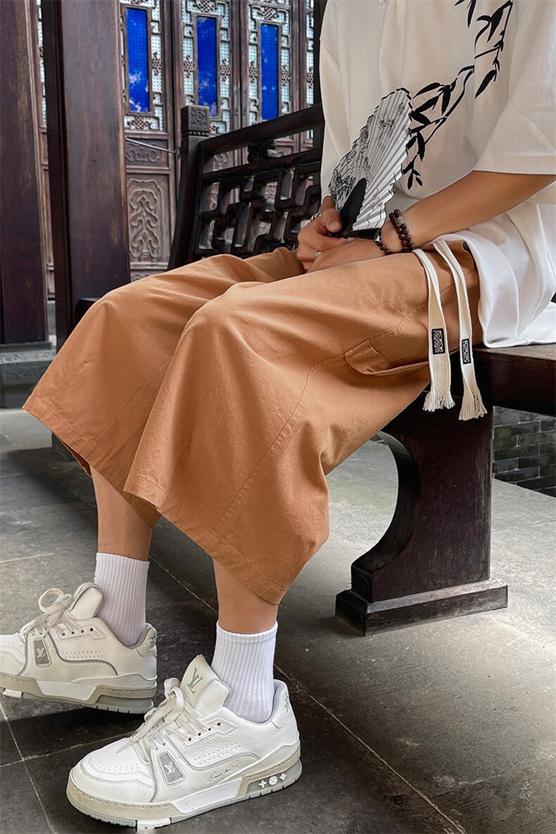 百搭休闲户外山系七分裤子男夏季宽松阔腿工装短裤-A921TP35控59,男装牛仔裤,电商B241