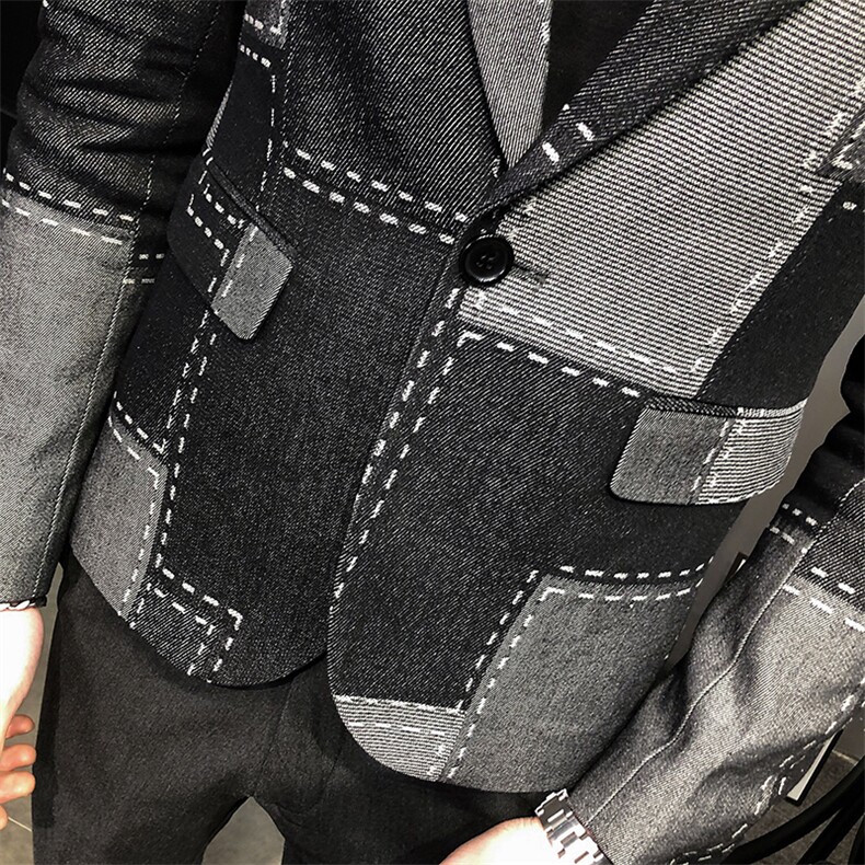 秋冬社会小伙牛仔夹克西装单西修身西服A236-XZ-210-P145,男装夹克,电商A236
