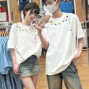 特别的情侣装t恤2025夏季新款小众超火纯棉套装半袖衣服短袖男女