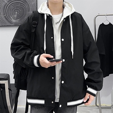 2023春夏款假两件夹克男潮牌ins连帽外套宽松情侣棒球服A5188-P70，男装夹克，电商A178