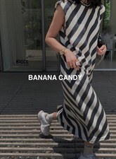 条纹无袖连衣裙，女装连衣裙，ANN ONION