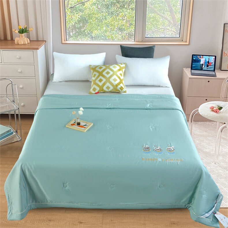 集团彩羊家纺莱赛尔夏被大豆夏被空调被童趣绣花夏凉被，被套/被芯，一起卖家纺