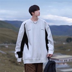 早秋新款拼接印花圆领卫衣WY7012-P50控68，男装卫衣，电商A072
