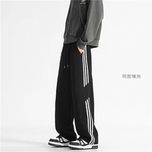 网图大加绒男港风宽松垂感卫裤运动裤K10233-P38/K10233绒45图片