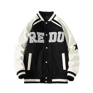 冬款港风加棉加厚保暖棉衣外套毛巾绣棒球服男士8133-P120控价158图片