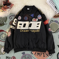特制棒球服美式复古赛车服外套男女设计感小众刺绣夹克W5012-P63，男装夹克，星座412-3