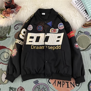 特制棒球服美式复古赛车服外套男女设计感小众刺绣夹克W5012-P63图片