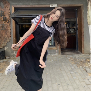 减龄学院风背带连衣裙套装女夏2025新款小个子韩系穿搭爆款超好看图片