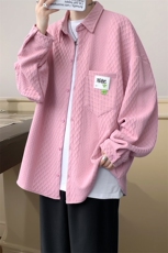 衬衫男秋季新款港风宽松大码提花长袖衬衣CS027-P45，男装衬衫，星座214-3