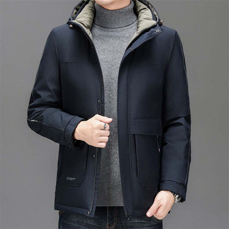 男士加厚羽绒服男装2025年冬季中年休闲保暖抗寒外套图片