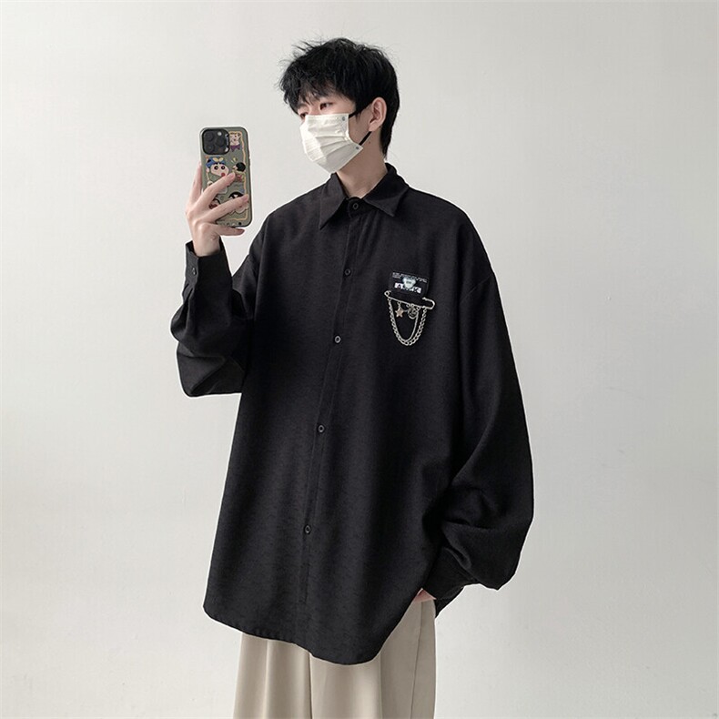 宽松港风长袖衬衫男KD626-P30,男装衬衫,电商D312-1