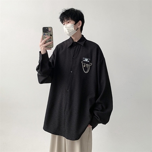 宽松港风长袖衬衫男KD626-P30图片