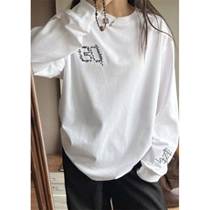 CP1206-P40刺绣重磅长袖T恤男女潮牌春秋季内搭卫衣美式打底上衣，男装T恤，电商B323A