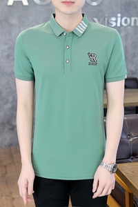 polo衫中年商务休闲男装夏季新款男士短袖T恤半袖翻领宽松上衣服图片