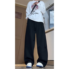 秋季新款2025潮流飘带设计感休闲裤子男宽松垂感裤-A2003TP55控98，男装休闲裤，电商B241