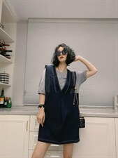 假二件套连衣裙ＭL，女装连衣裙，可纳奇