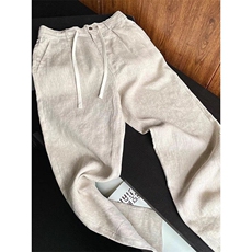 亚麻直筒男士阔腿裤韩系通勤cleanfit穿搭K08003P50，男装休闲裤，星座1004（原星座815-3）