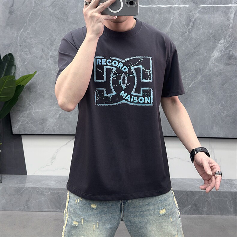 新高品质短袖上衣燙钻百搭款休闲圆领T恤大码简欧A-A501-P45，男装T恤，电商A227B（原钱塘4066-1）