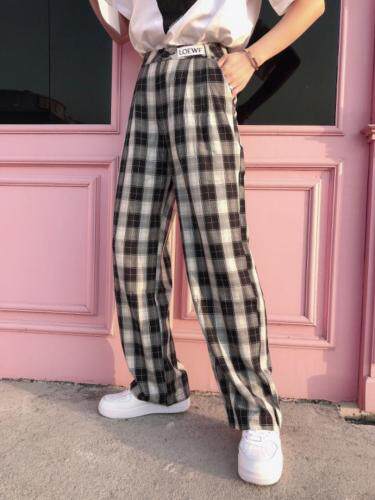 春夏新款格子阔腿裤，女装，1+1 MAIN ROAD