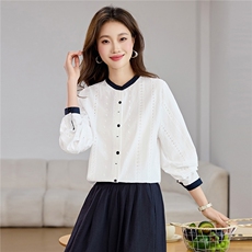 2026年春季新款气质优雅休闲减龄长袖百搭衬衣，女装衬衫，罗腾
