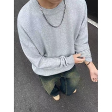 圆领毛衣男款秋冬美式高级感针织衫内搭打底衫A5020-P53，男装T恤，星座208-5