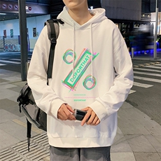 WY2171-P35加绒款-P40纯棉连帽卫衣男大码运动帽衫宽松薄外套男，男装卫衣，电商A040