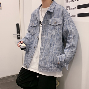 JK6017/P75秋装港风洗水宽松牛仔外套夹克男女大码上衣控98图片