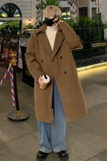 加厚宽松毛呢大衣男中长款呢子风衣英伦雅痞男装外套MN9571/P100，男装风衣，电商B316