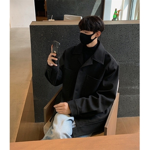 秋冬西装领毛呢大衣外套男韩版帅气休闲呢子夹克B289-F2479-P105图片