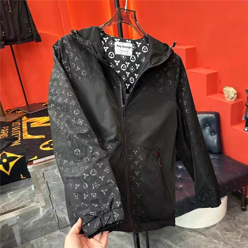 (网络图慎用有大货)轻奢配色休闲夹克外套连帽313B-JK917-P105,男装夹克,星座313B