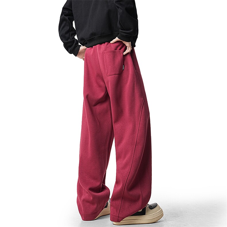 A408-24K70044-P65-X89-M-3XL日系复古休闲直筒腰头拼色冬季裤子，男装休闲裤，电商A408