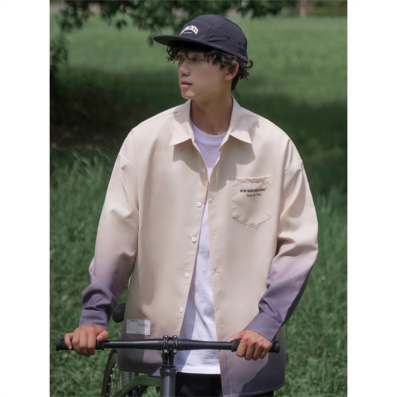 长袖版渐变色衬衫男X1213-DY155-P50控68（纤维直播品质图片