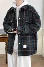 秋上新青少年时尚格子衬衫潮牌翻领上衣外套男女8362-P90控价128，男装衬衫，电商A441-1