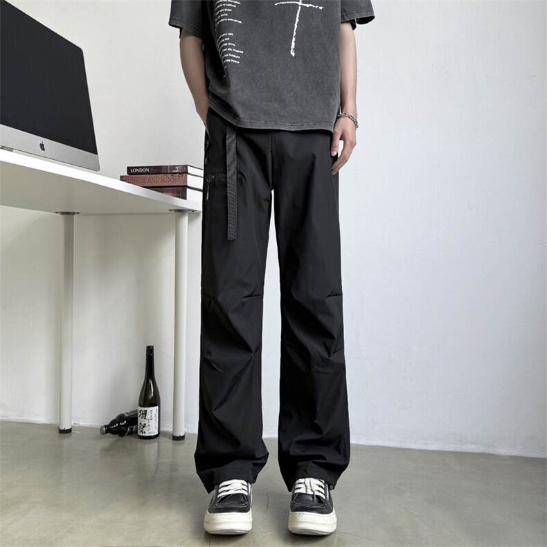 休闲裤男士韩版潮流高街帅百搭拉链褶皱2025春季ins长裤K6078-P47,男装休闲裤,星座412-2