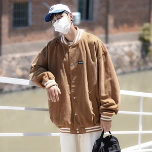 美式休闲设计感牛仔外套男潮牌秋冬港风潮牌百搭上衣韩版夹克图片