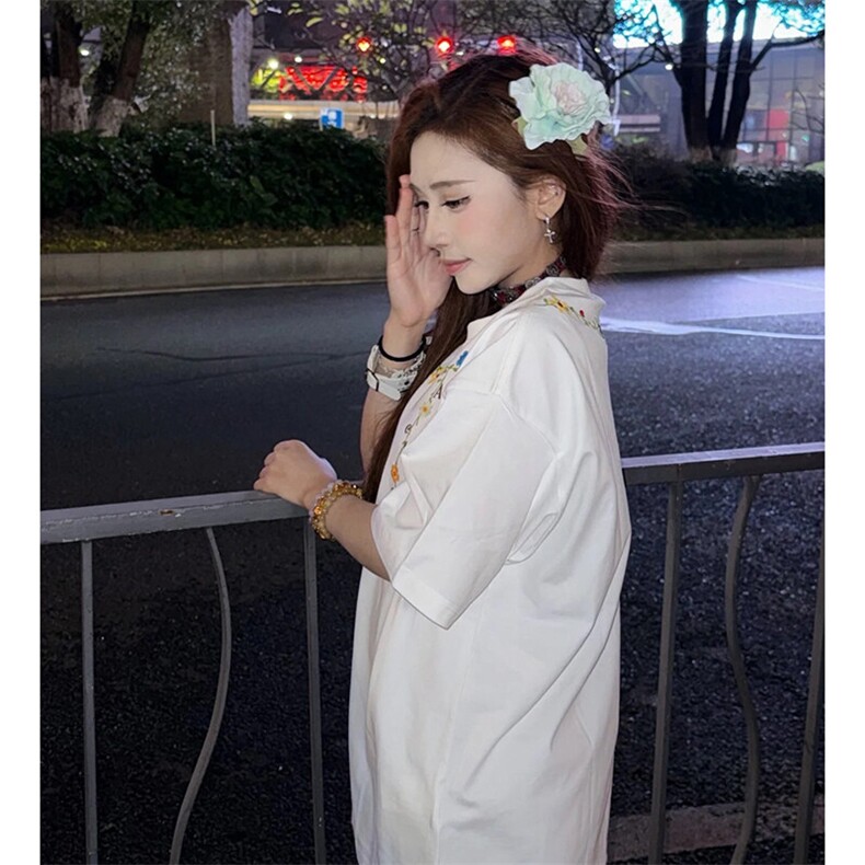 万针全刺绣工艺抖音得物高品质260克重磅纯棉双纱美式高街短袖T恤,男装T恤,电商A486